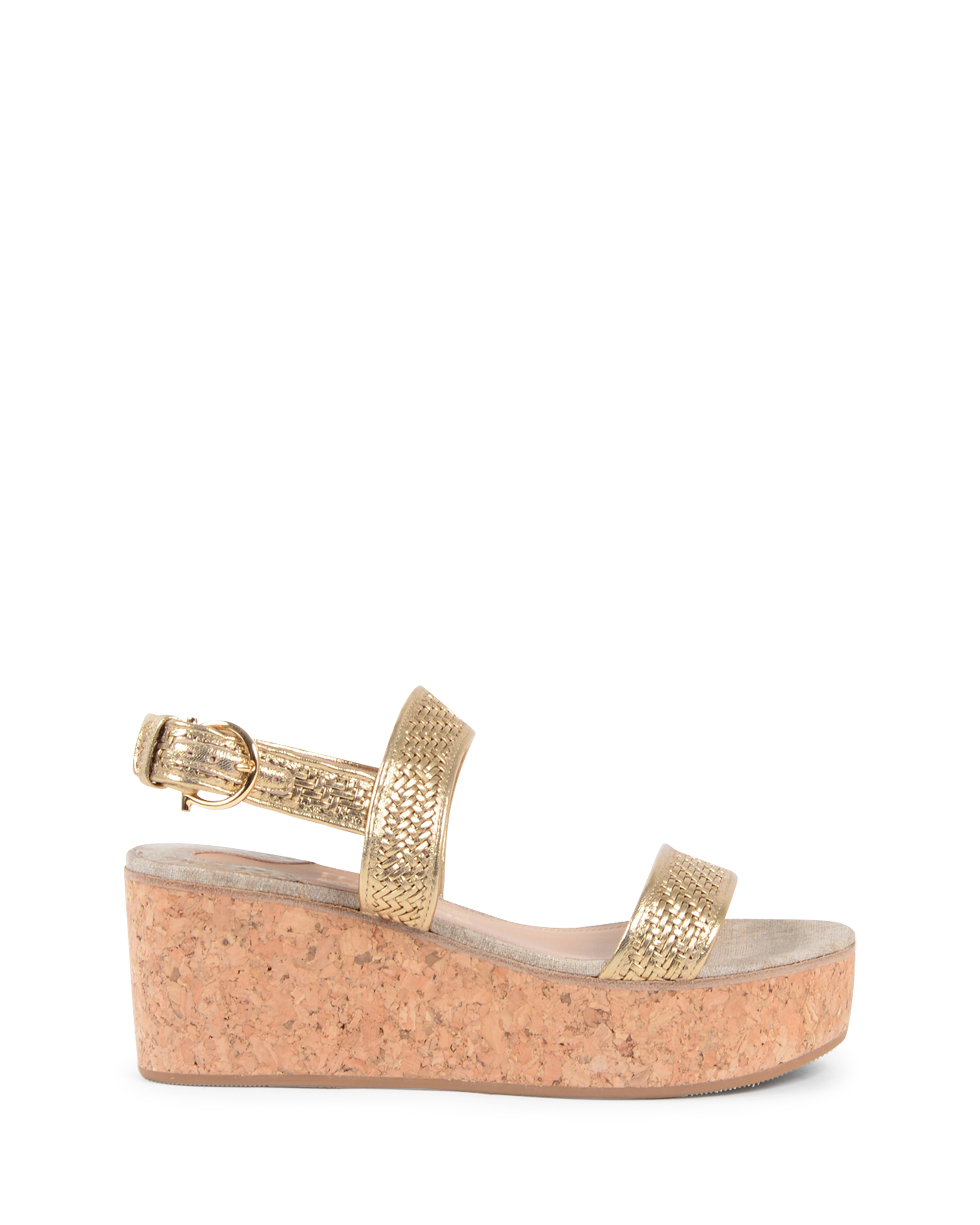 Sandalia de cuña para mujer Salvatore Ferragamo dorada EURITEA