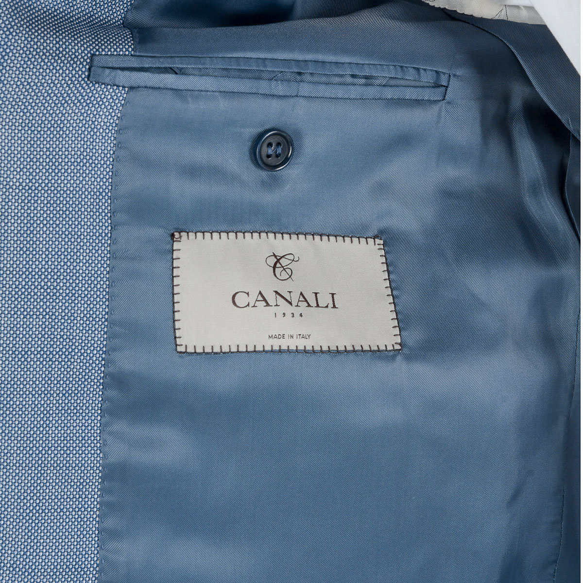 Canali Mens Suit Long Sleeves Light Blue