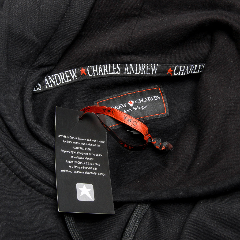 Sudadera con capucha Andrew Charles para hombre, manga larga, cuello redondo, color negro FIFI