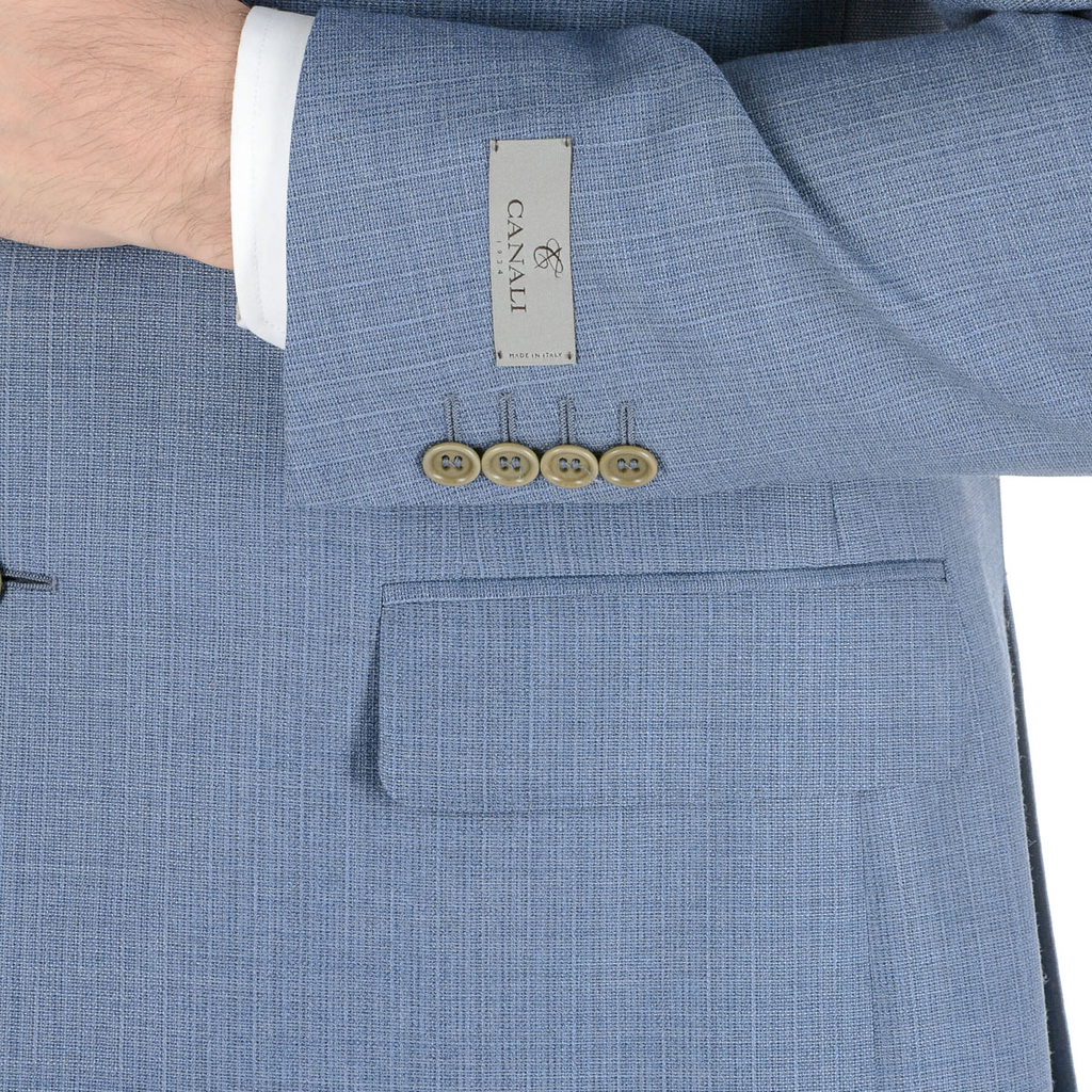Canali Mens Suit Long Sleeves Light Blue