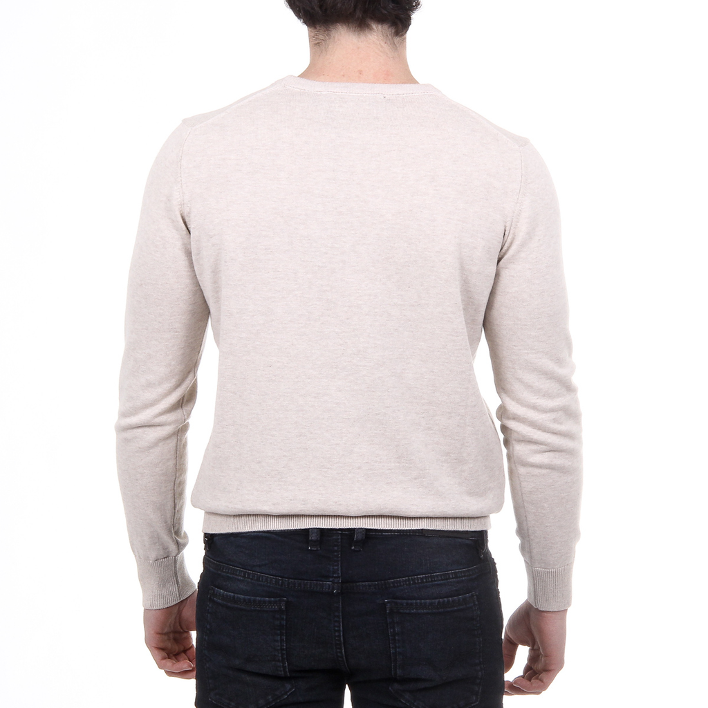 Suéter V 1969 Italia para hombre, manga larga, cuello redondo
