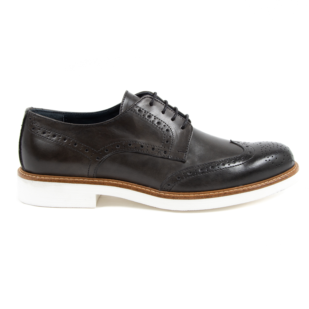 V 1969 Italia - Zapatos brogue para hombre, color gris oscuro, VINCENT