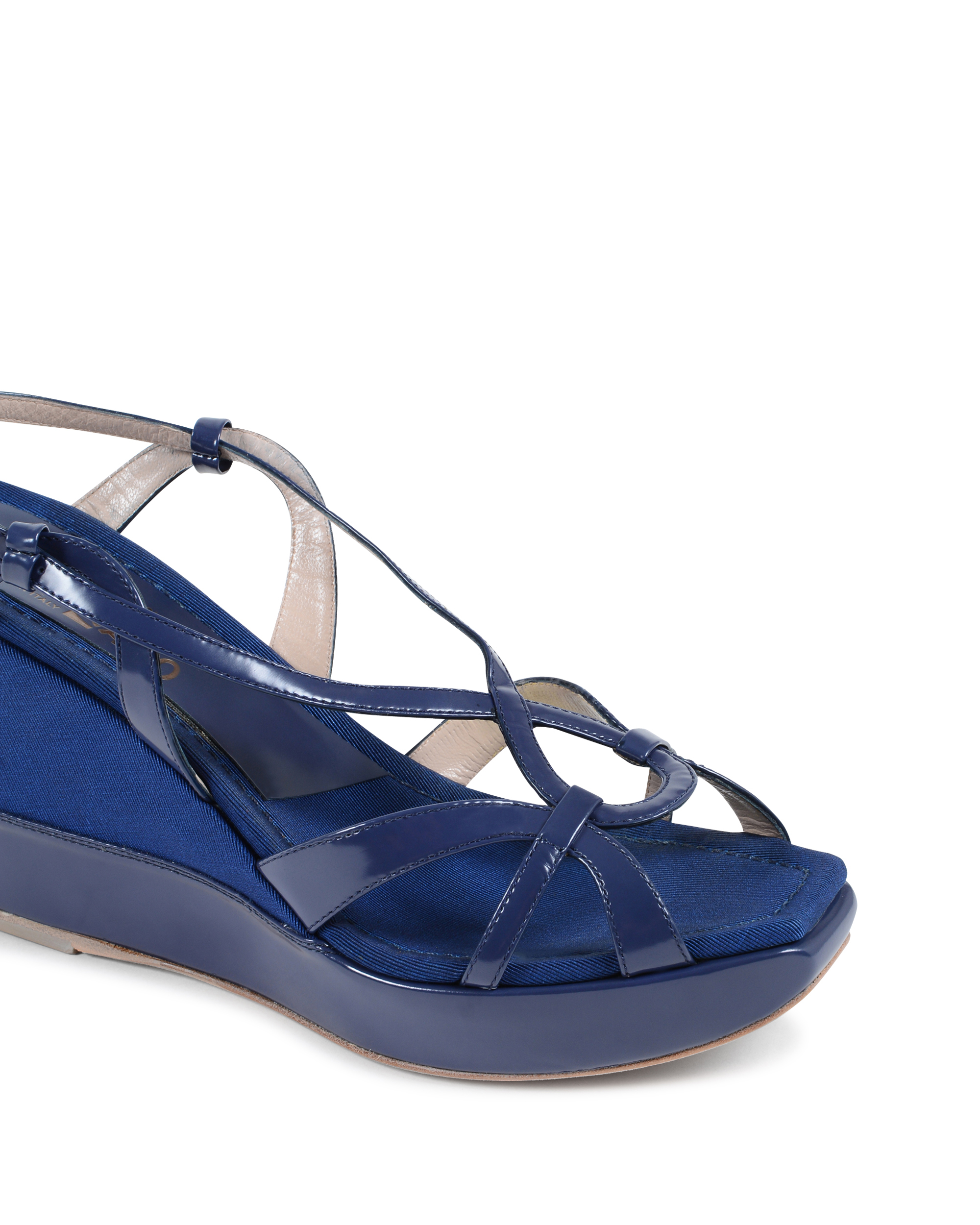 Sandalia de cuña para mujer Salvatore Ferragamo Azul Marino MIRAMAR