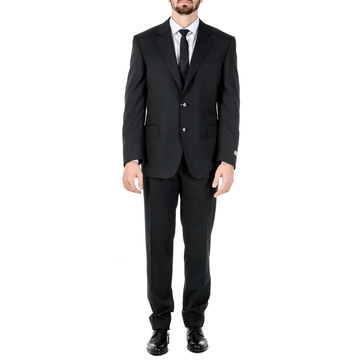 Canali Mens Suit Long Sleeves Black