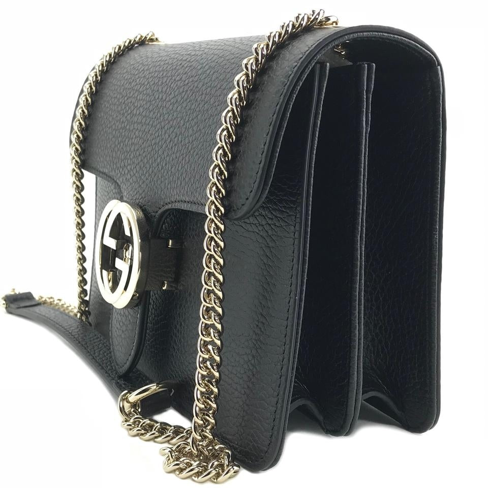 Bolso Gucci de piel entrelazada con cadena negra