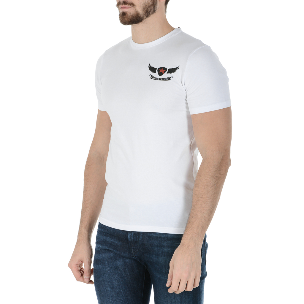 Camiseta Andrew Charles para hombre, manga corta, cuello redondo, blanca, KEITA