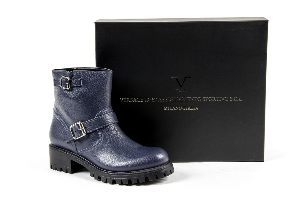 V 1969 Italia Womens Short Boot Blue AMALFI