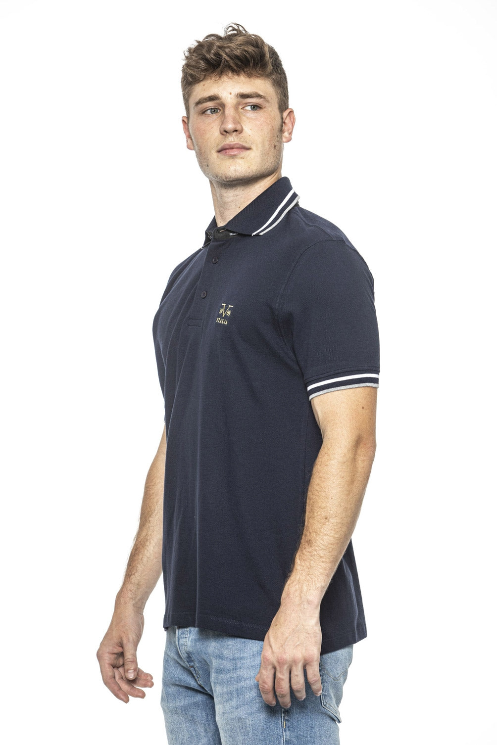 19V69 Italia Polo para hombre Azul RETRO AZUL MARINO