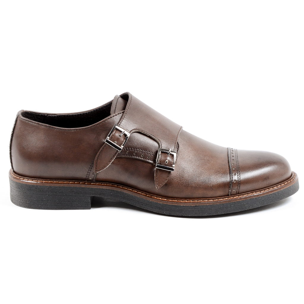 Andrew Charles Mens Monk Strap Shoe Brown KURT