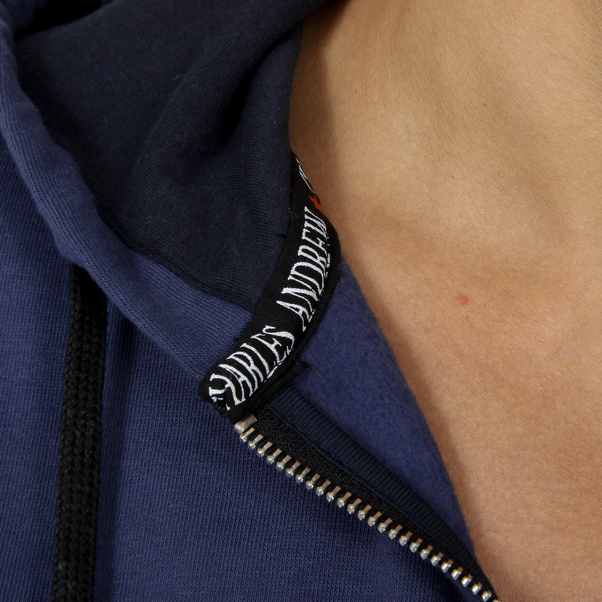 Sudadera con capucha Andrew Charles para hombre con cremallera, manga larga, cuello redondo, azul FELA