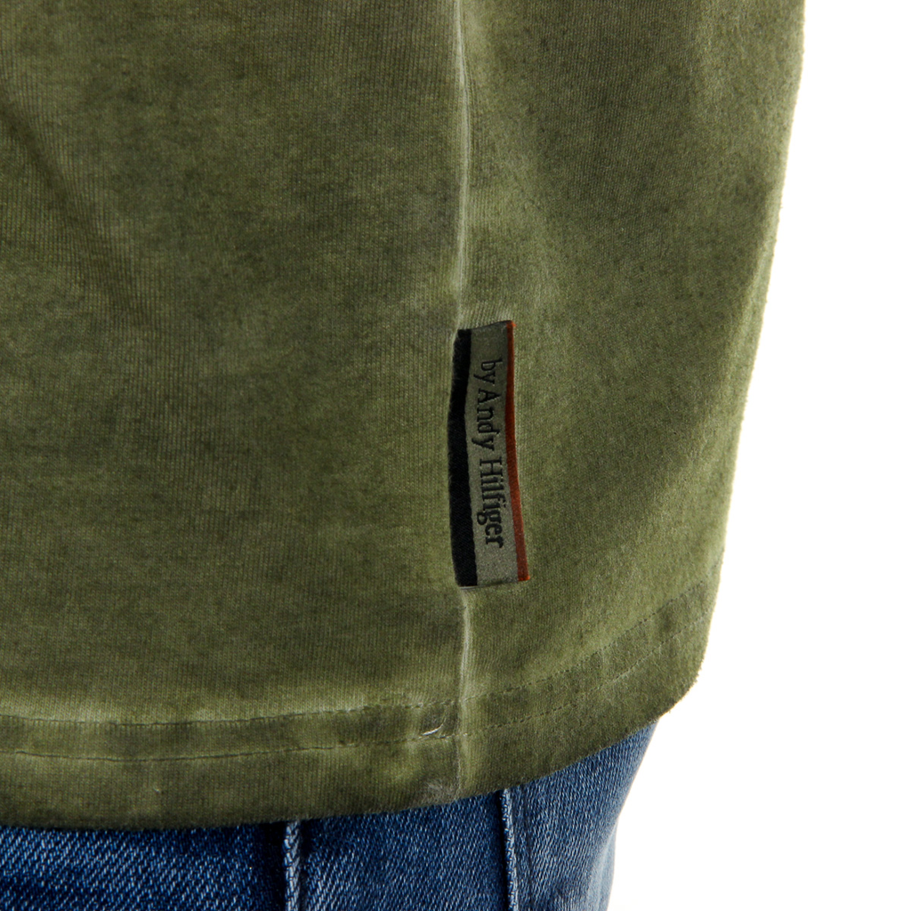 Camiseta Andrew Charles para hombre, manga corta, cuello redondo, verde, KARITA