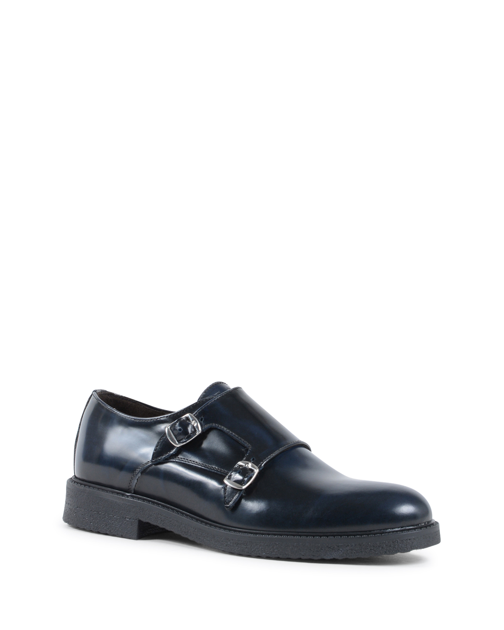 19V69 Italia Zapato de hombre con doble hebilla azul 1210 G ABRASIVATO AZUL