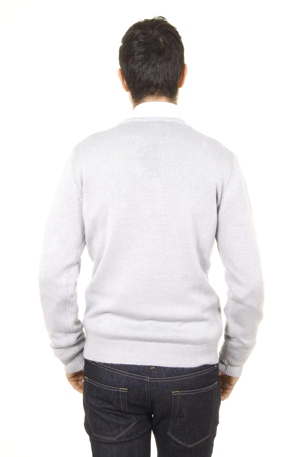 V 1969 Italia jersey cuello redondo hombre 9802 GIROCOLLO GRIGIO MEDIO