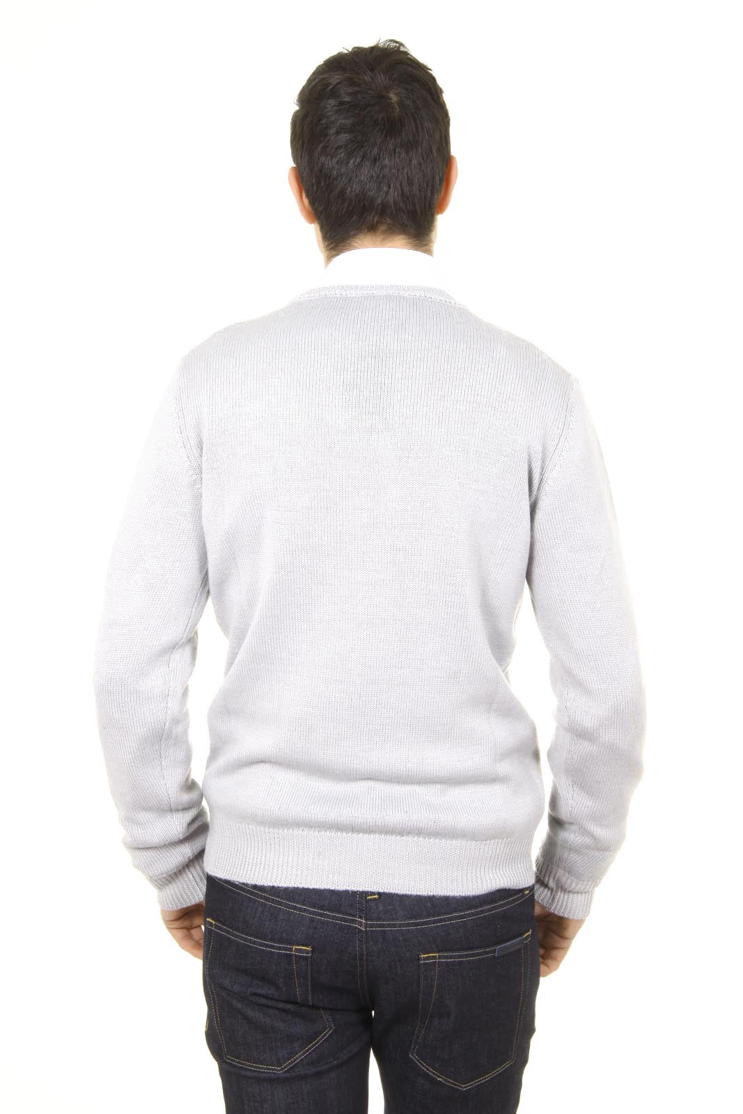 V 1969 Italia jersey cuello redondo hombre 9802 GIROCOLLO GRIGIO MEDIO
