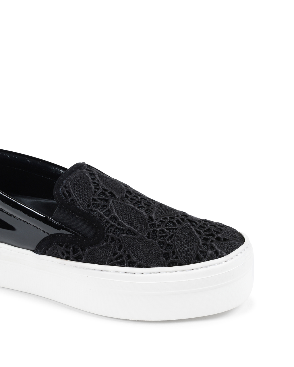 Zapatillas sin cordones Salvatore Ferragamo para mujer, color negro, con encaje PACAU