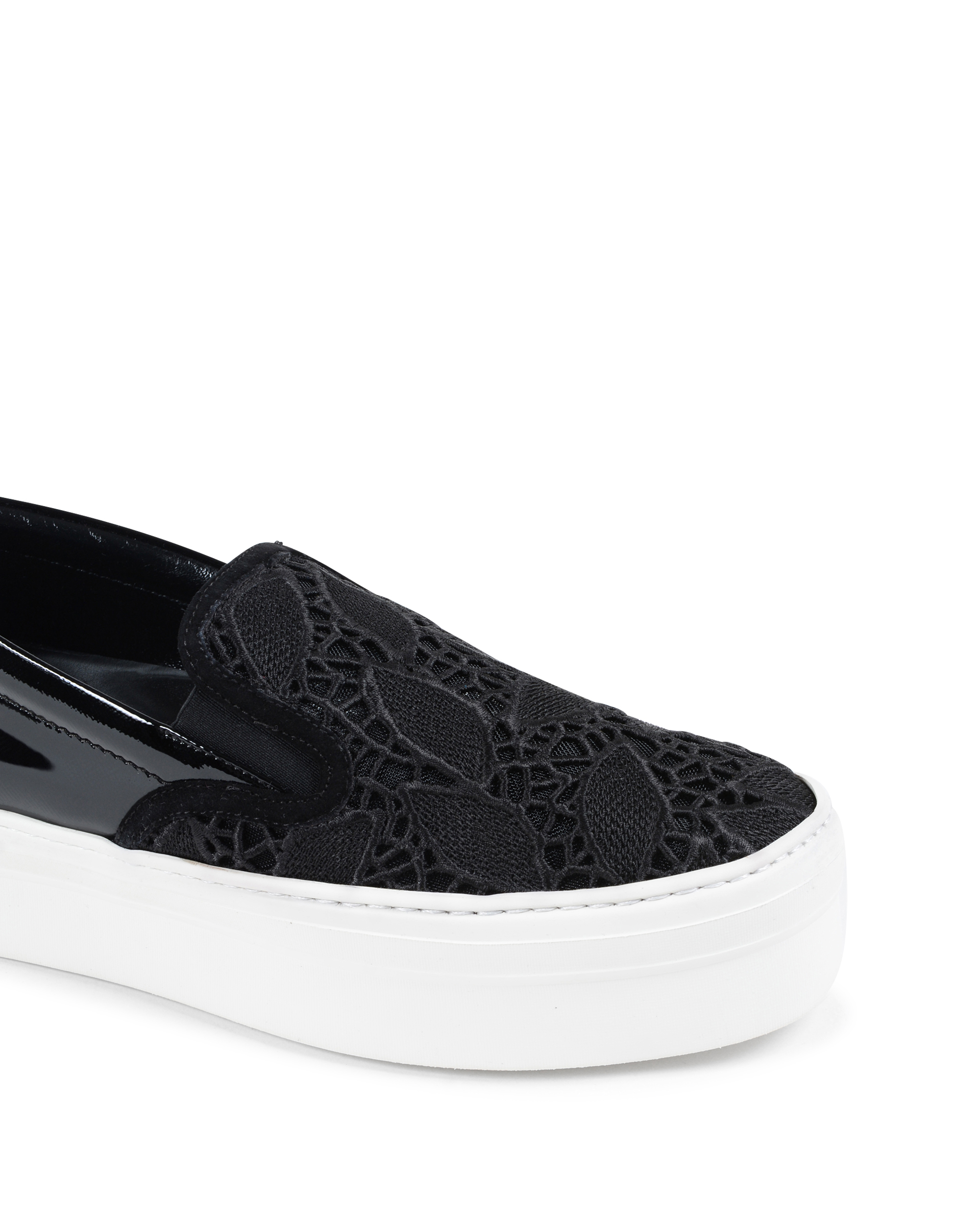 Zapatillas sin cordones Salvatore Ferragamo para mujer, color negro, con encaje PACAU