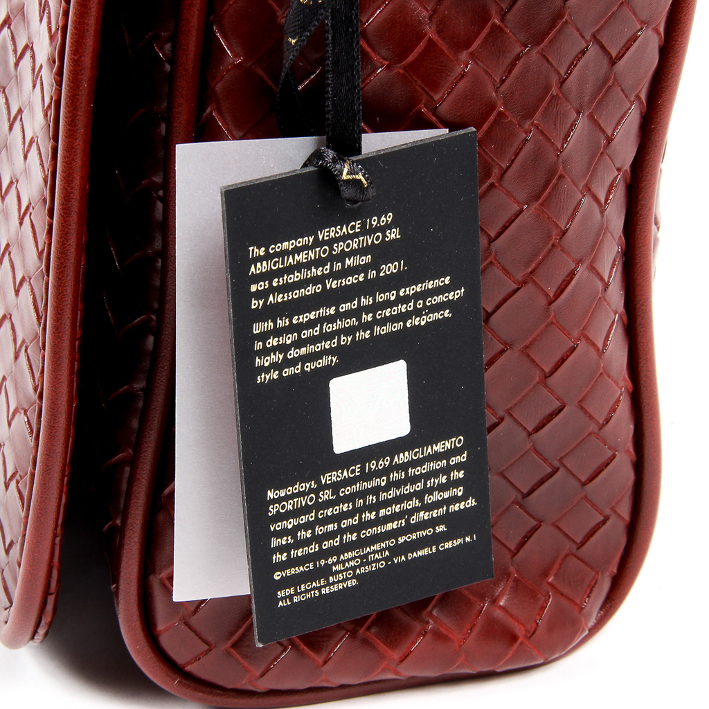 Bolso de mano para hombre V 1969 Italia rojo oscuro LEROY