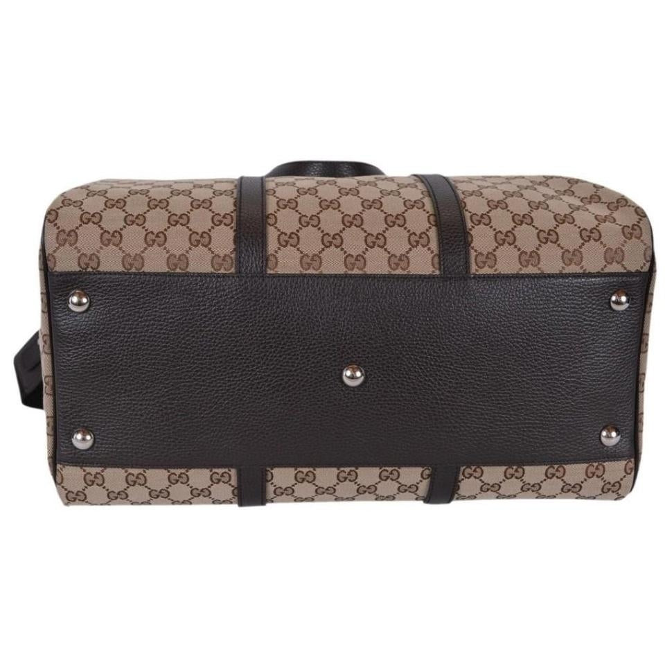 Bolso de lona grande Gucci GG original beige y marrón