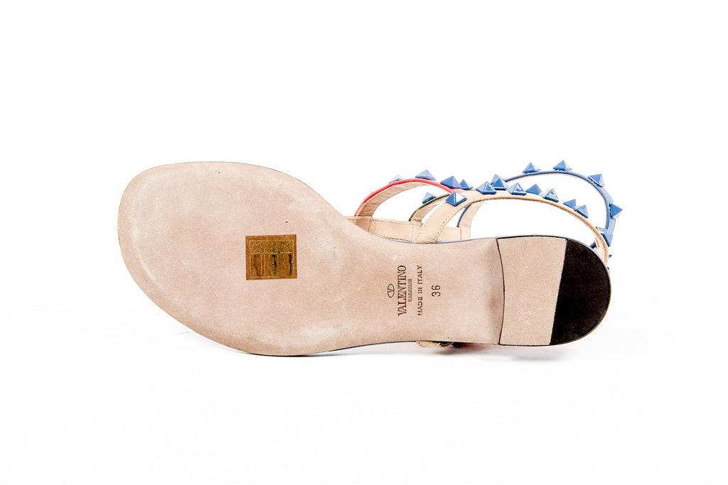 Sandalias planas con tira al tobillo para mujer Valentino KW2S0812 VHE S64