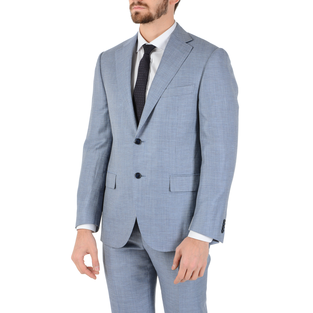 Corneliani Mens Suit Long Sleeves Light Blue
