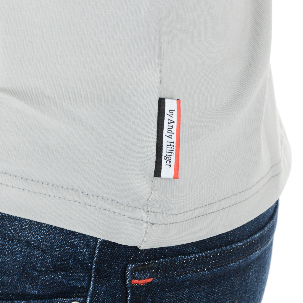 Camiseta Andrew Charles para hombre, manga corta, cuello en V, gris claro, KENAN