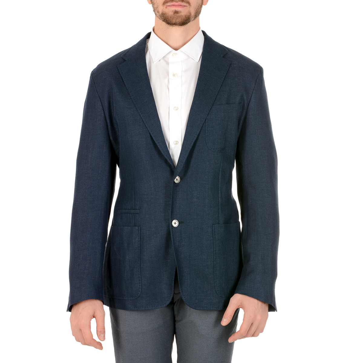 Corneliani Mens Jacket Long Sleeves Dark Blue