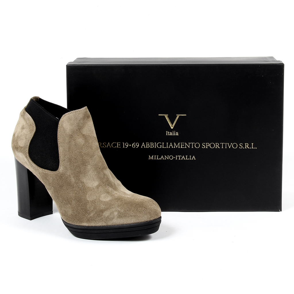 V 1969 Italia Botín de tacón para mujer Beige GRACY