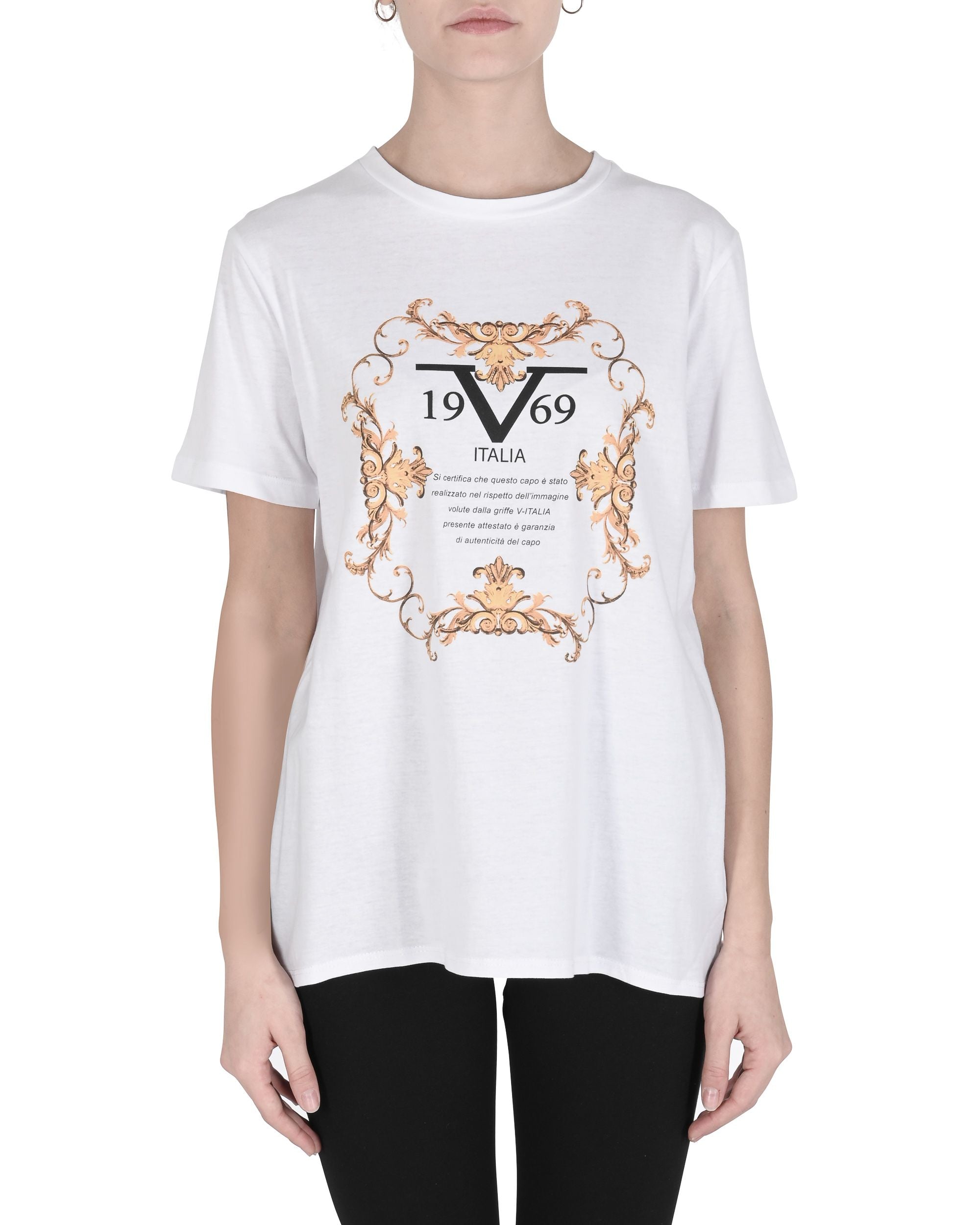 Camiseta de mujer 19V69 Italia CERTIFICADO BLANCO