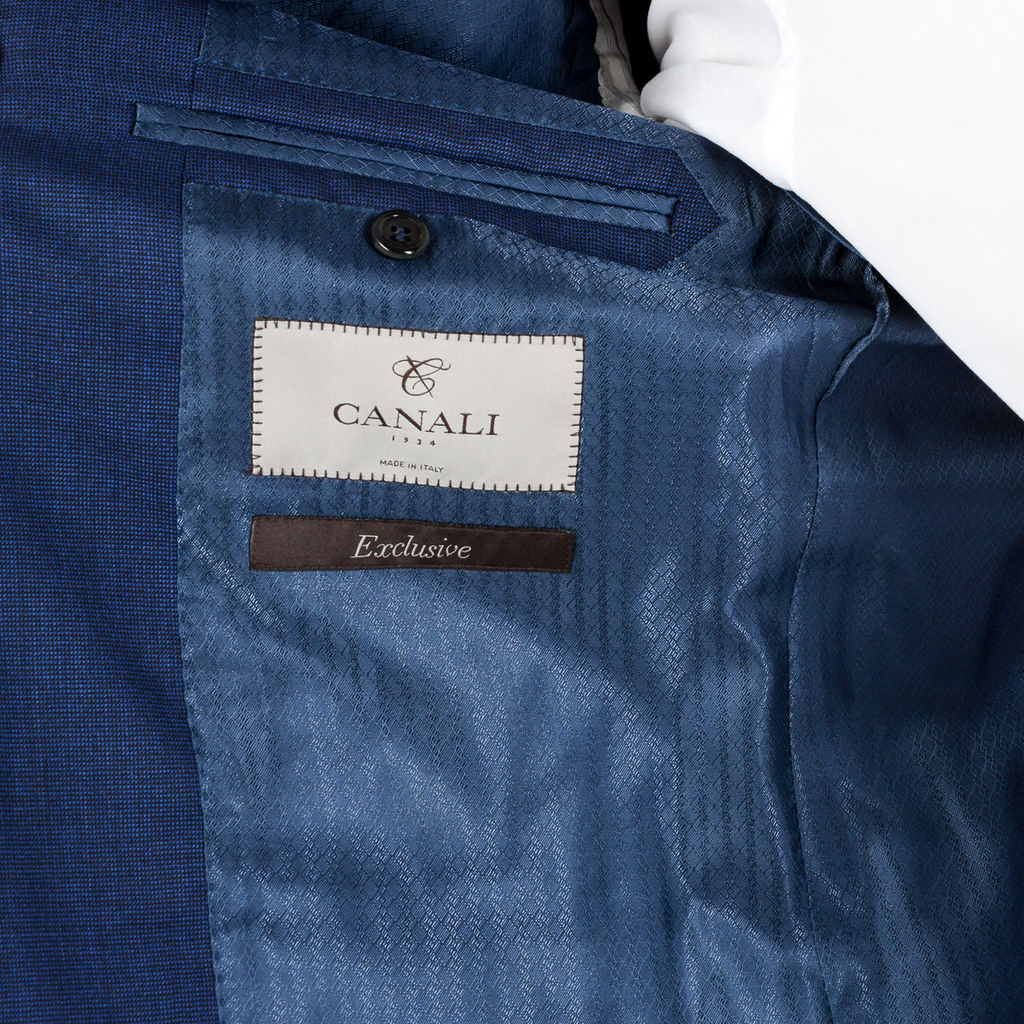 Canali Mens Suit Long Sleeves Blue Super 150's
