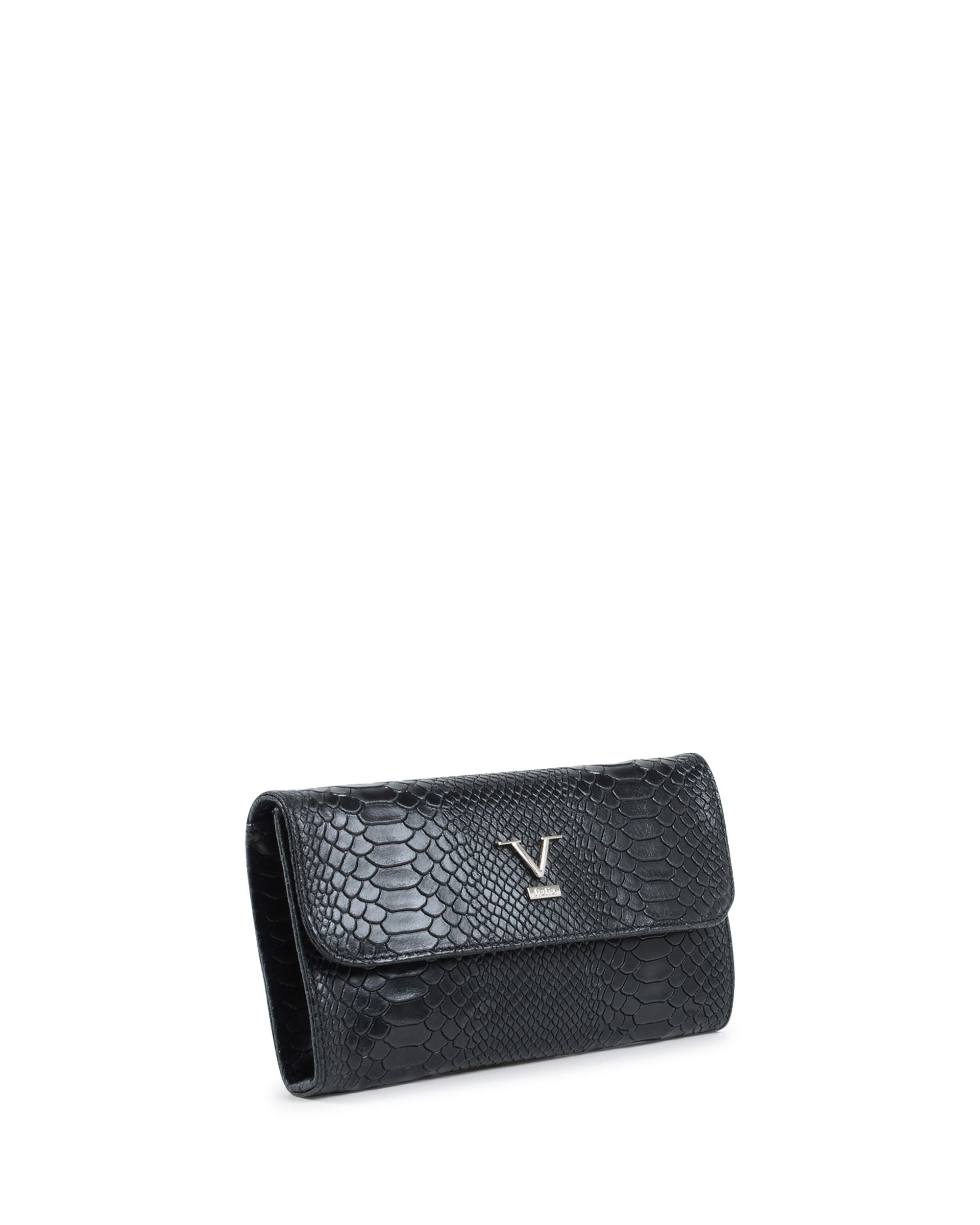 V Italia Womens Shoulder Bag Black V1513 PITONE STAMPATO NERO