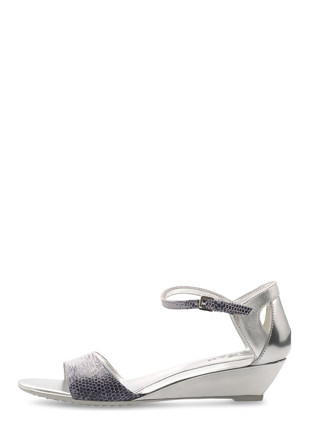 Sandalia de cuña Hogan para mujer, color plata, HXW2300N41055UQER46
