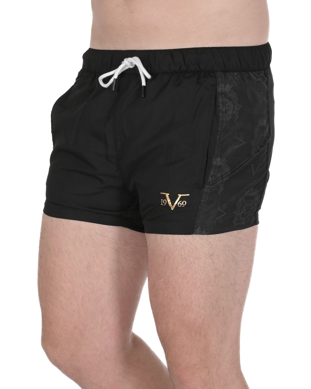 19V69 Italia Mens Swimwear Trunk VSC1MBS03 BLACK