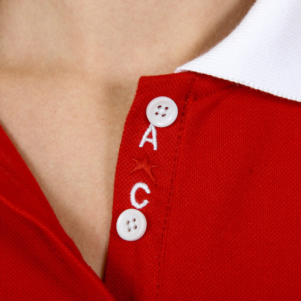 Polo Andrew Charles para mujer, manga corta, rojo, NIA