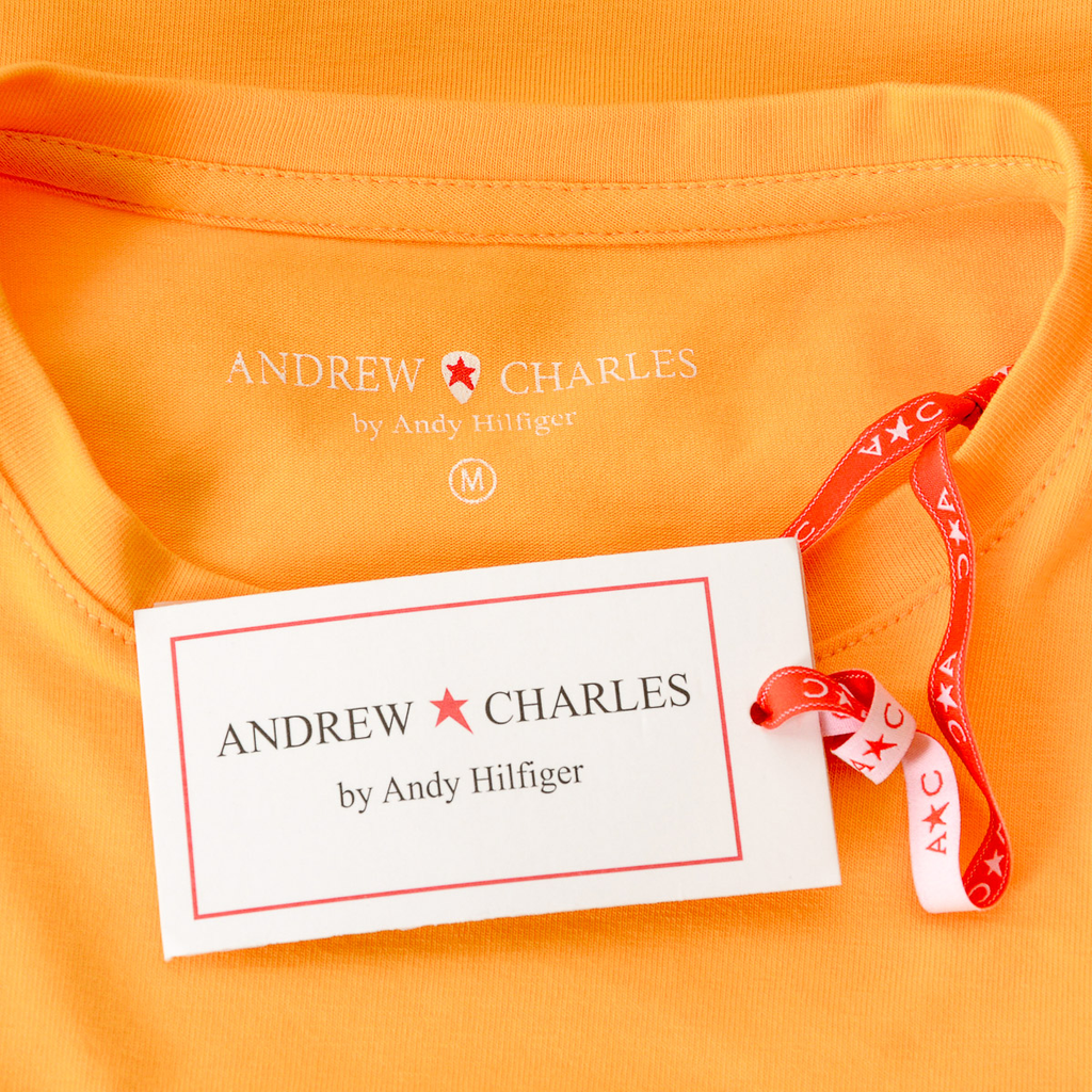 Camiseta Andrew Charles para mujer, manga corta, cuello redondo, amarilla, TARANA