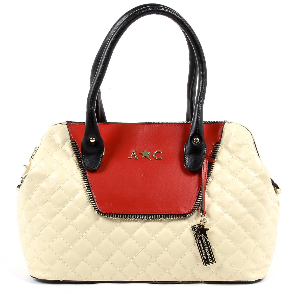 Andrew Charles Womens Handbag Beige DALYA