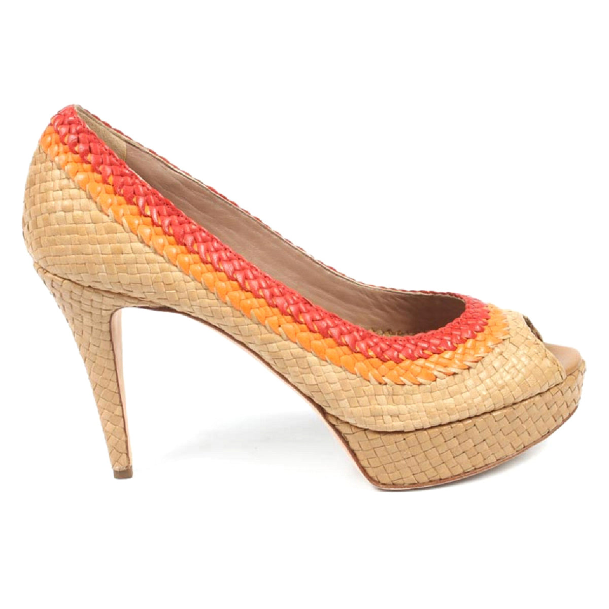 Salón de mujer Sebastian Milano con puntera abierta S5356 VAR.C CUOIO-CORALLO