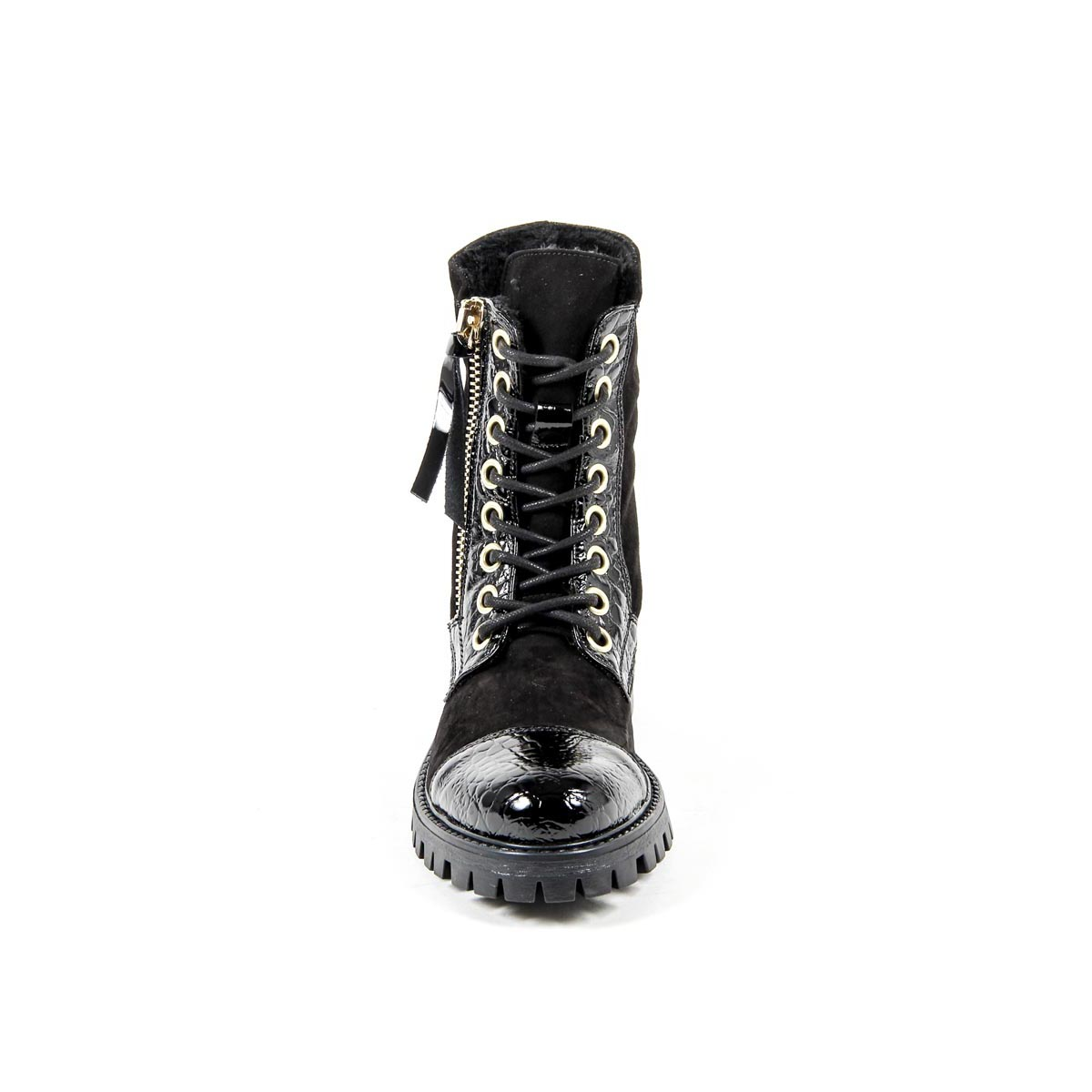 Bota Corta Mujer V 1969 Italia B1476 CAMOSCIO COCCO NERO