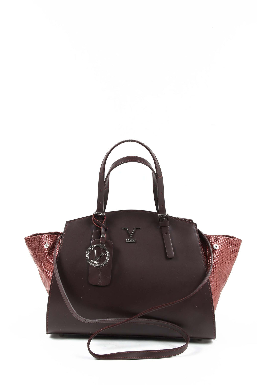 Bolso de mano para mujer V 1969 Italia V016-S RUGA STAMPATO BORDEAUX