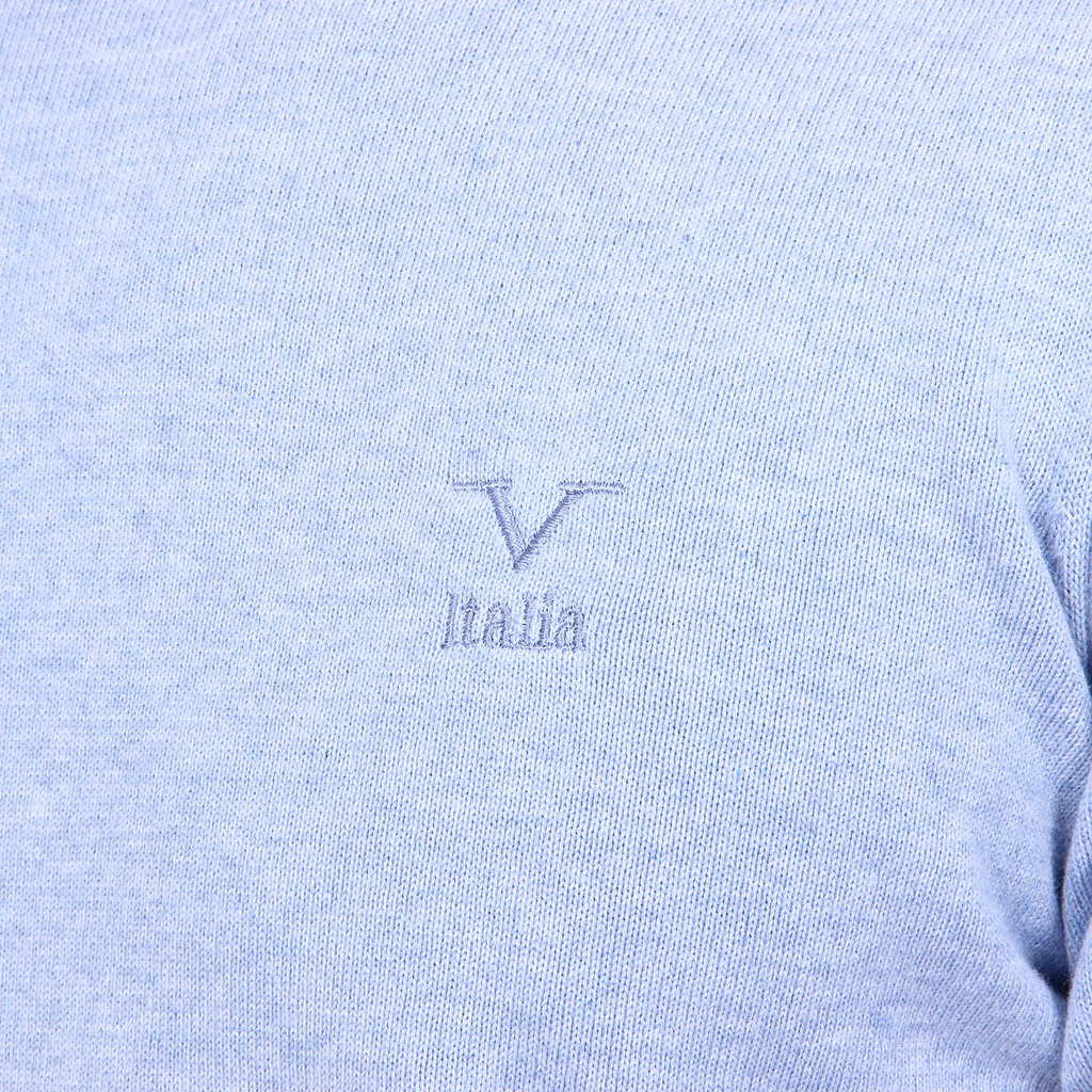 Suéter V 1969 Italia para hombre, manga larga, cuello redondo