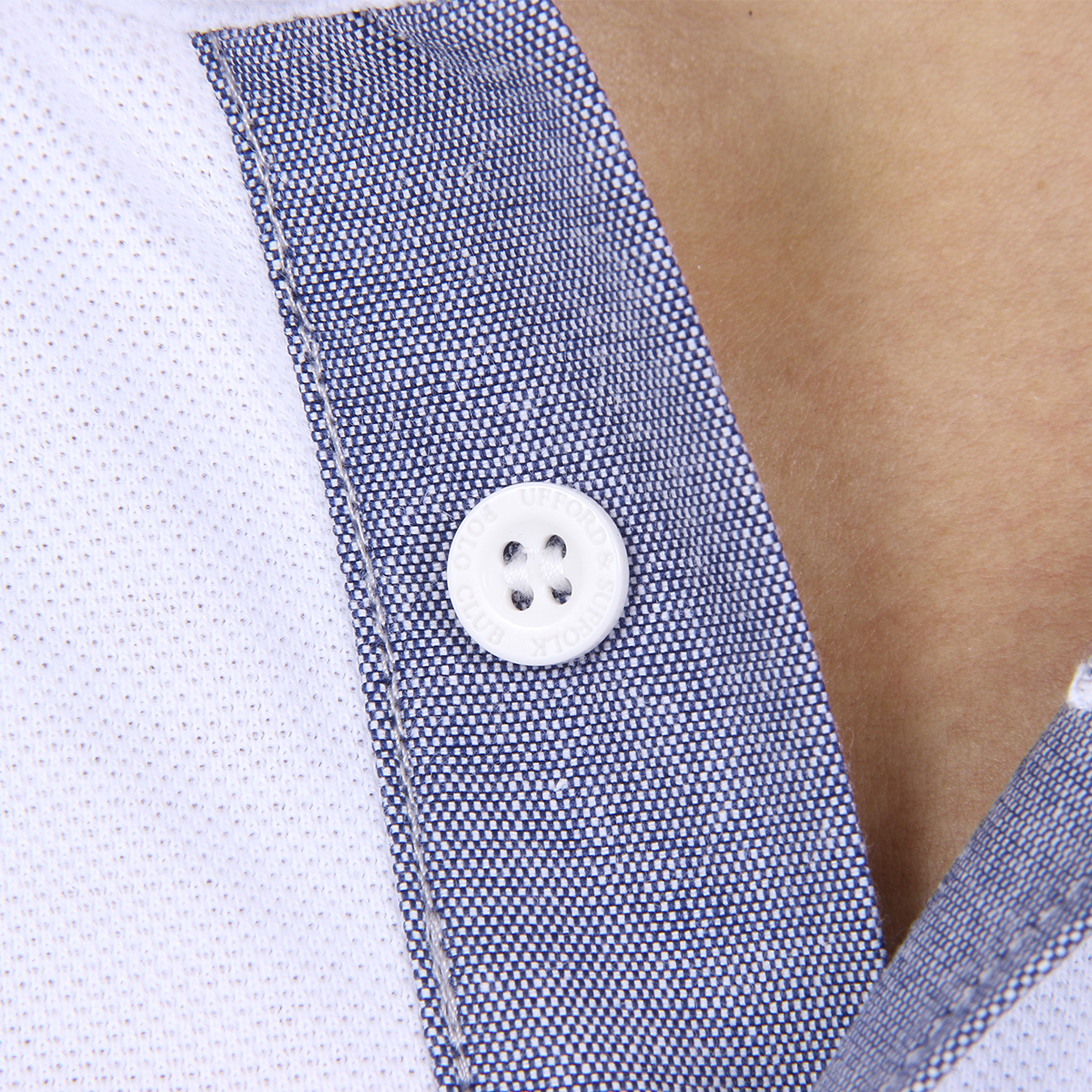 Polo Ufford & Suffolk Polo Club para hombre, manga corta, US026, blanco