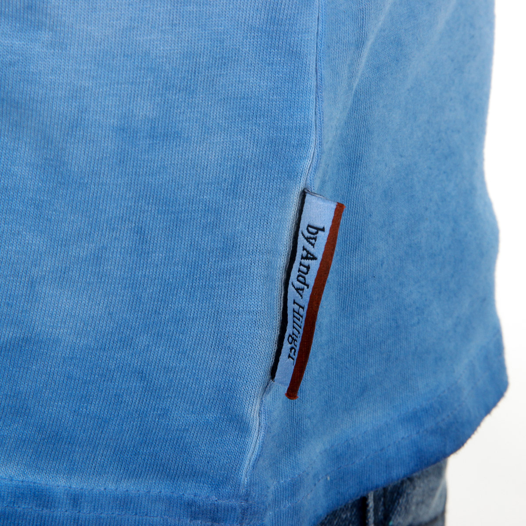 Camiseta Andrew Charles para hombre, manga corta, cuello en V, azul claro, KOFI