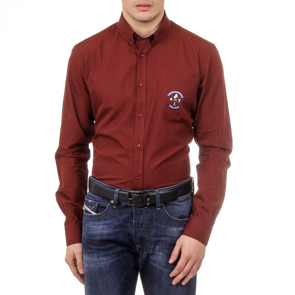 Ufford & Suffolk Polo Club Camisa Hombre USC02 B3 BURDEOS