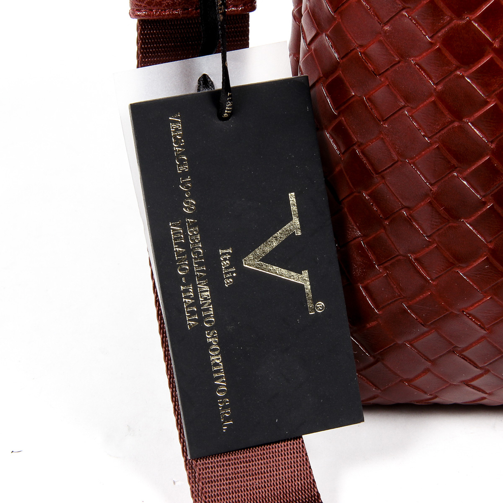 Bolso de hombro para hombre V 1969 Italia, color rojo oscuro ROD
