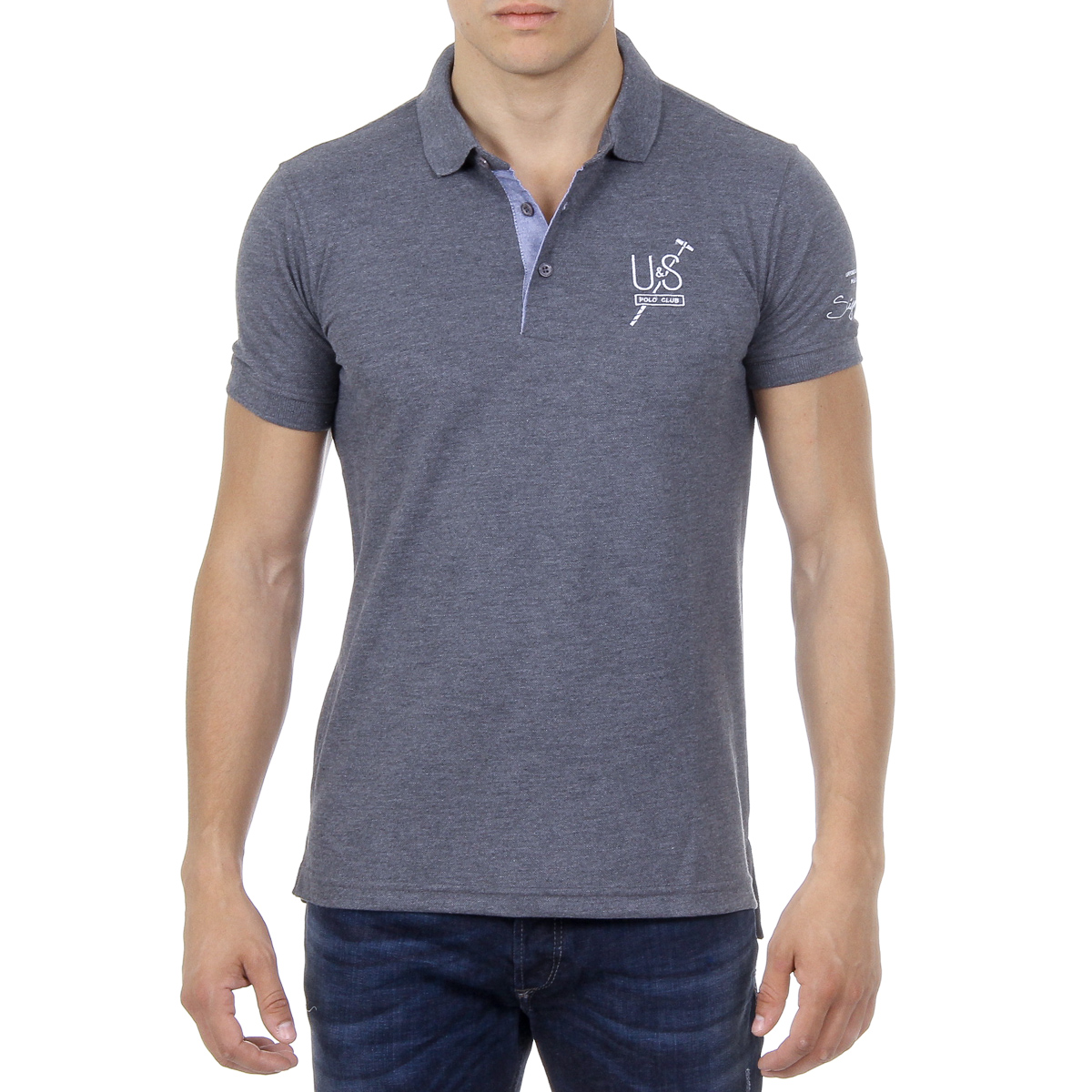 Polo Ufford & Suffolk Polo Club para hombre, manga corta, US026 ANTRACITA