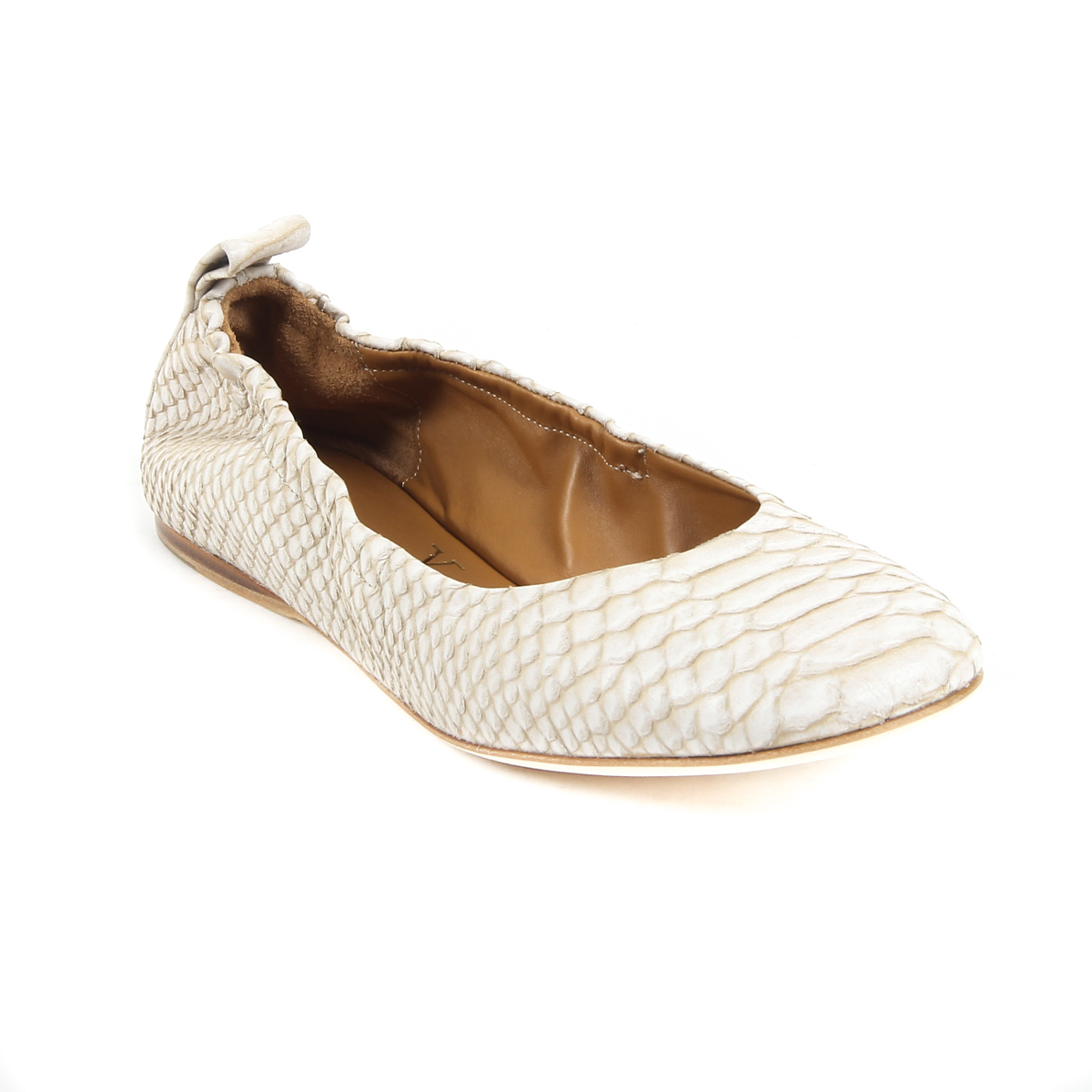 Bailarina Mujer V 1969 Italia GEMI01 PITONE STAMPATO BEIGE