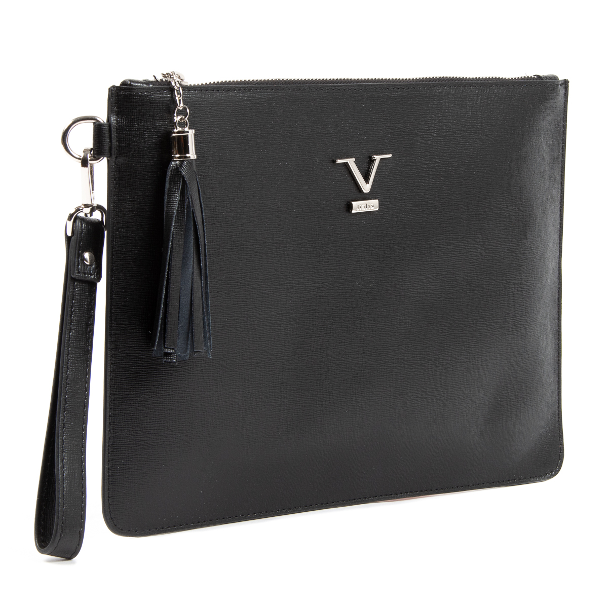 Bolso de mano para mujer V 1969 Italia, color negro y lima