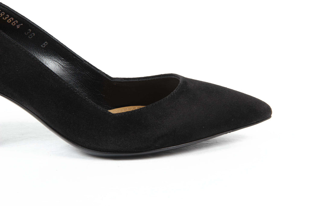 Ralph Lauren - Zapatos de salón para mujer INES CALFSUEDE NEGRO