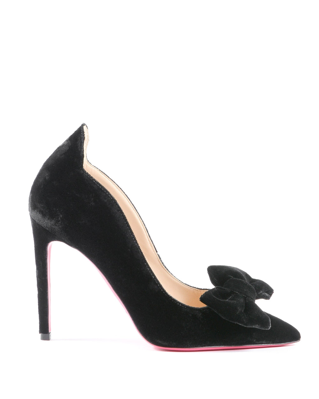 Zapatos de salón con lazo de terciopelo para mujer - Negro