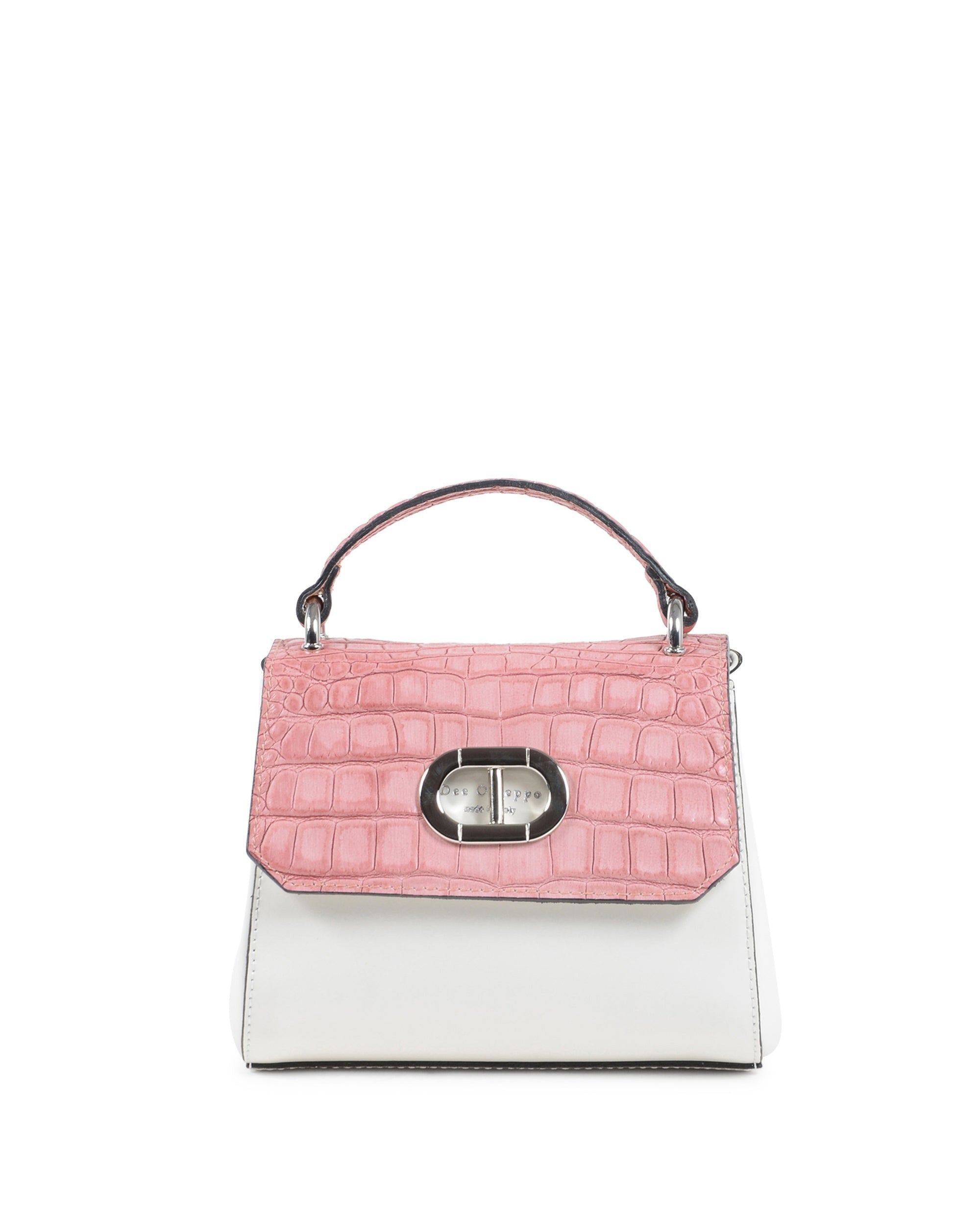 Bolso bandolera pequeño Portofino Cocco - Blanco y rosa