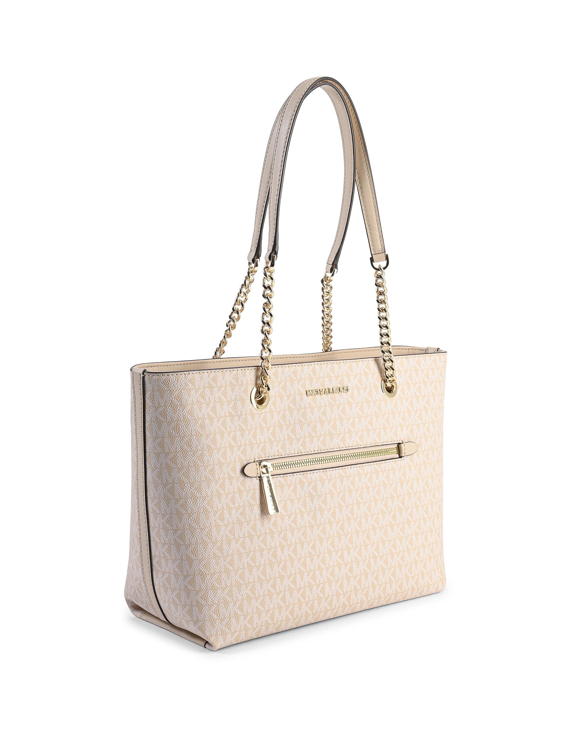 Bolso tote mediano con cadena y cremallera delantera de Michael Kors 35R3GTTT2V BUFF